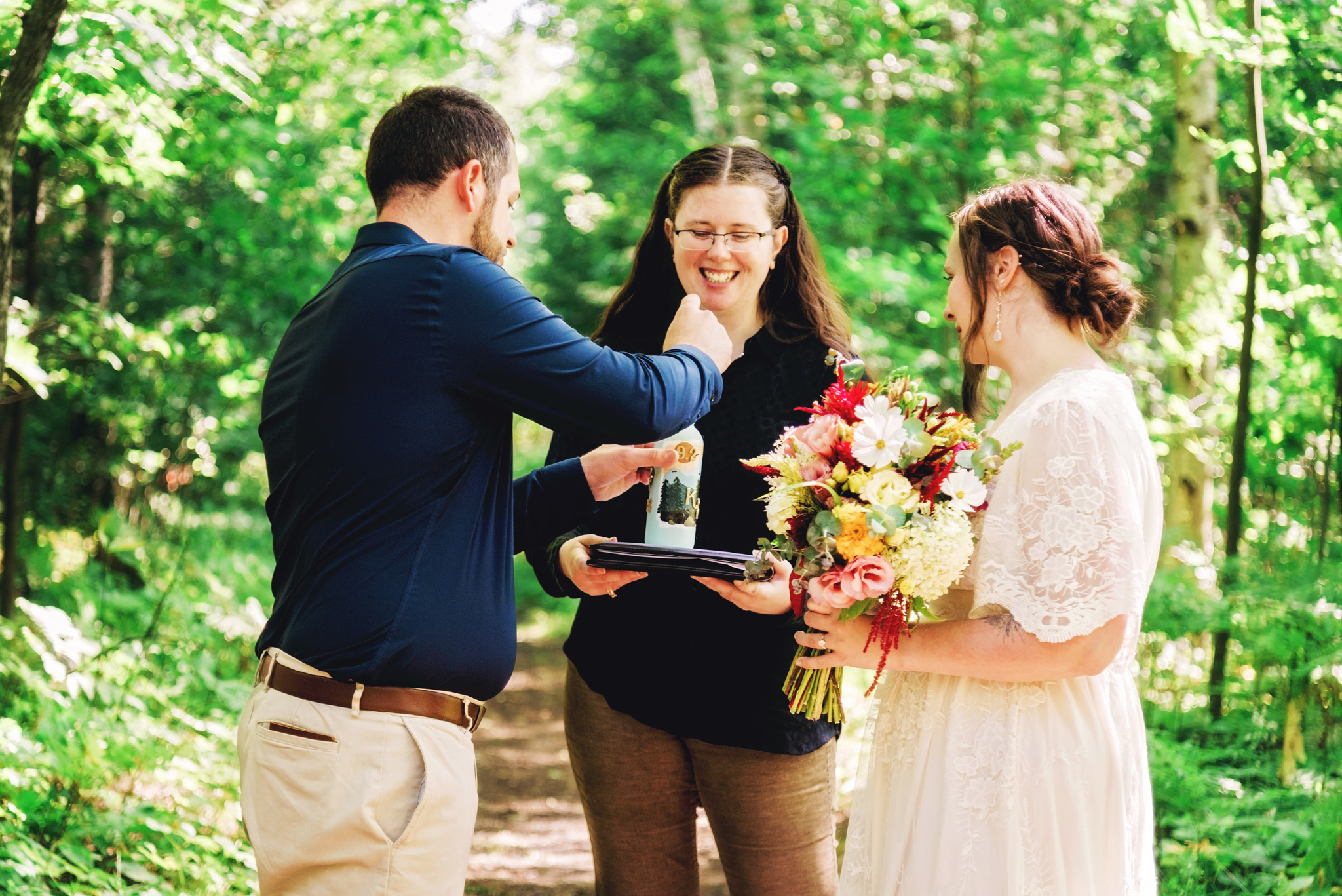 Photographer officiating ceremony