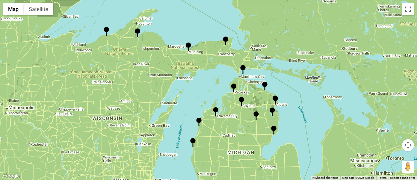 Northern Michigan Photography Service Area for Framed by Nature Photography