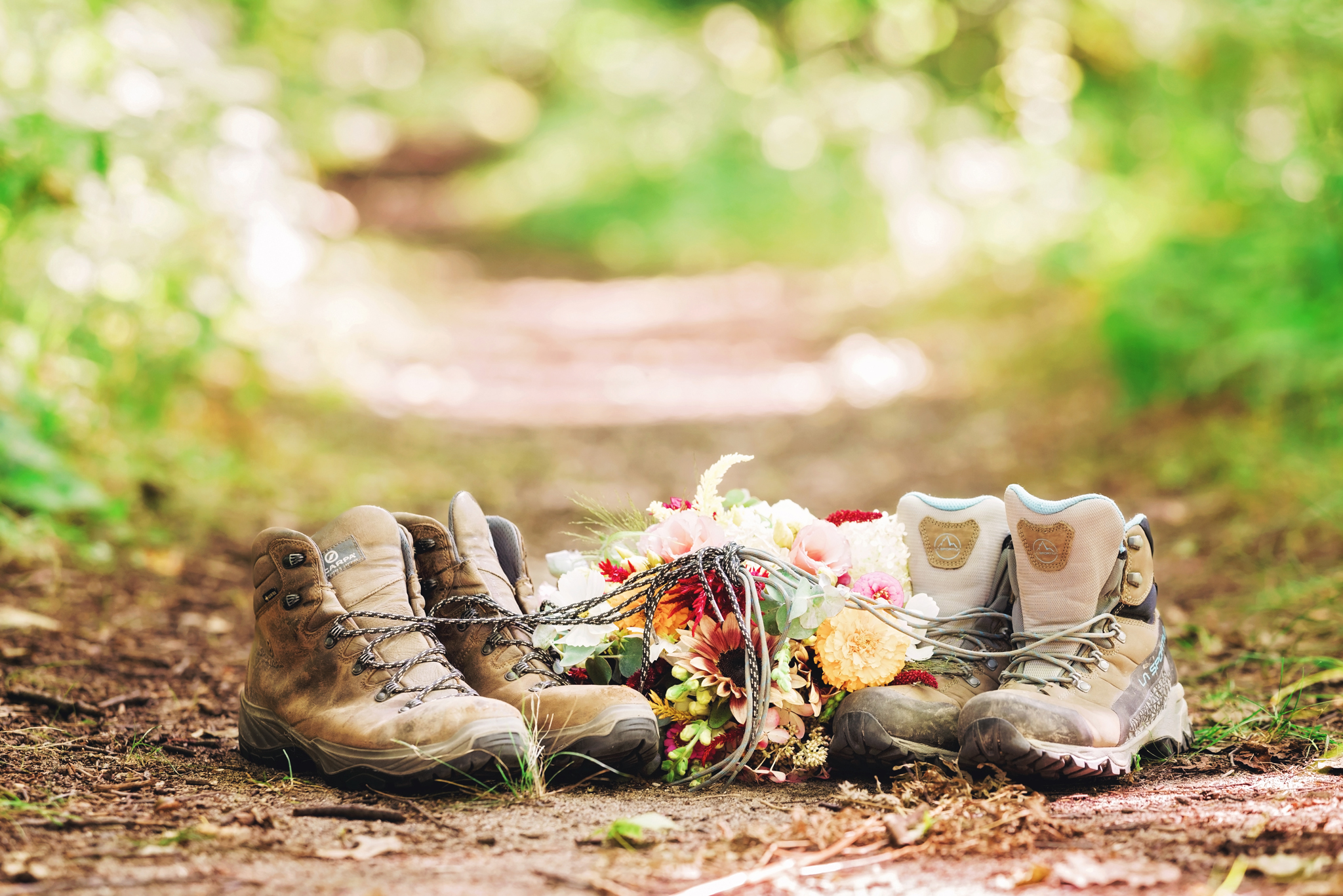 Showcase your favorite hiking boots when you do an adventure elopement in northern Michigan
